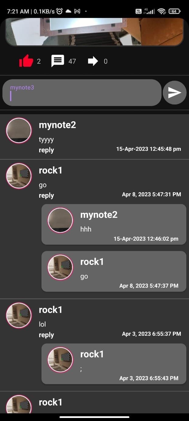 Comments with threaded replies