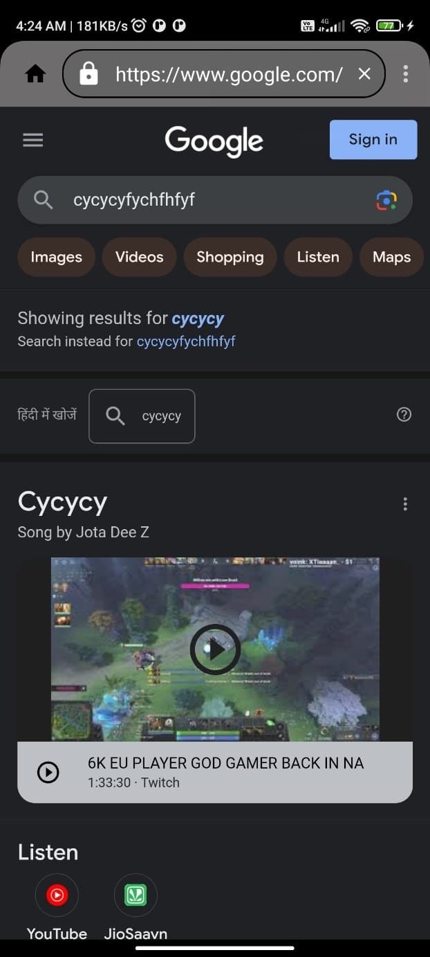 The browser built into chat, to look up a term without leaving