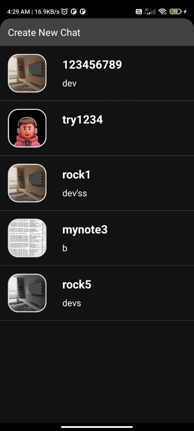 Start a new chat with a connection