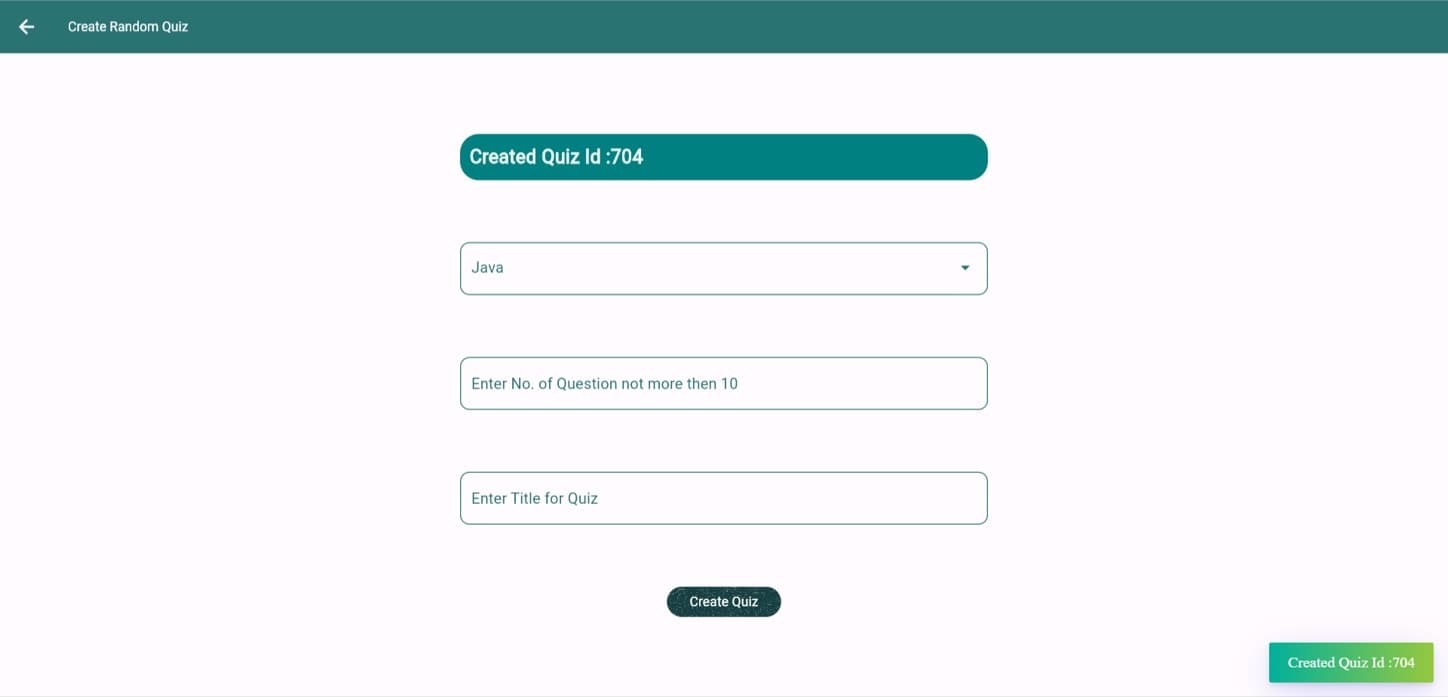Create a random quiz from a category